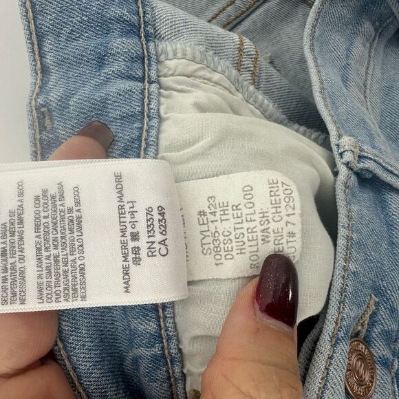 Mother The Hustler Roller Flood in Cheri Cheri Size 30 High Rise Wide Leg Light - Picture 6 of 15